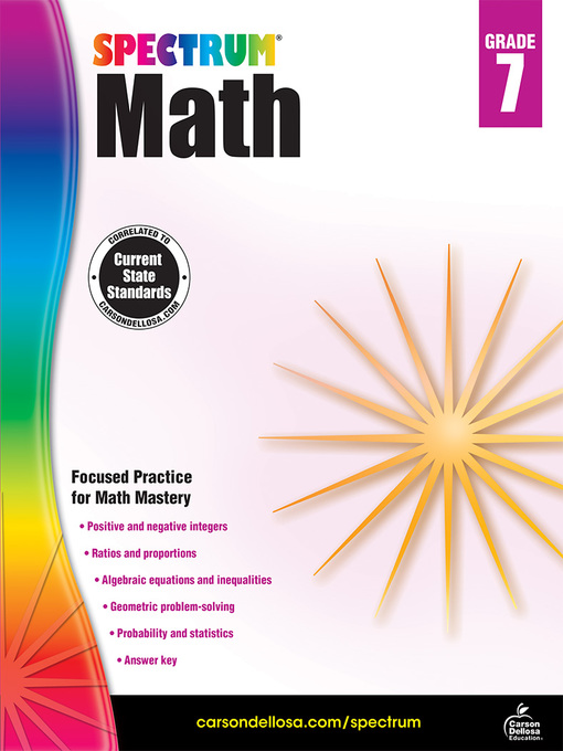 Title details for Spectrum Math Workbook, Grade 7 by Spectrum - Wait list